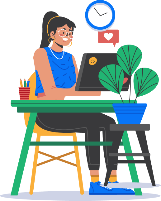 a girl working on a laptop